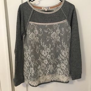 Stylish lace sweater/sweatshirt - worn once!